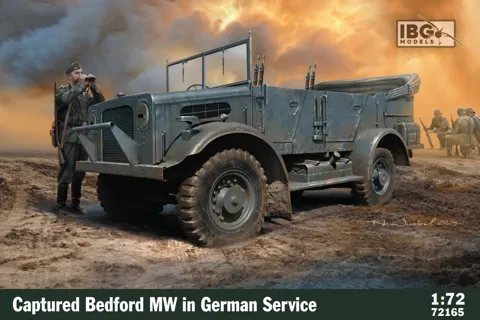 Krabice stavebnice IBG Models 72165 Bedford MW v německé službě v měřítku 1/72