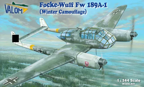 Krabice stavebnice Valom 1/144 Focke-Wulf Fw 189A-1 v zimní kamufláži
