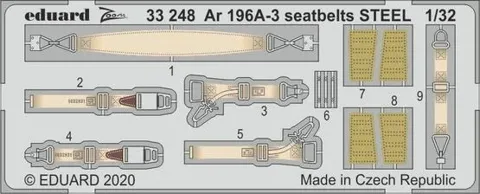 Fotoleptaná sada Eduard STEEL 33248 poutací pásy Ar 196A-3 v měřítku 1/32