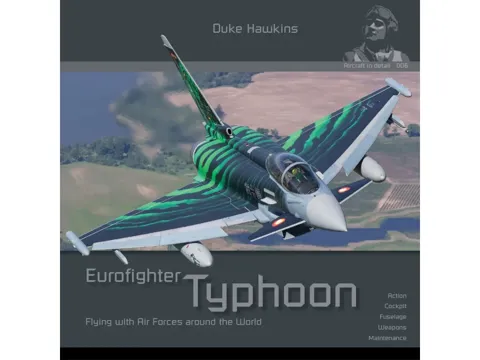 Obálka publikace Duke Hawkins: Eurofighter Typhoon od HMH Publications, 114 stran, anglicky