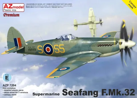 Krabice stavebnice AZ Model AZP7204 Supermarine Seafang F.Mk.32 v měřítku 1/72