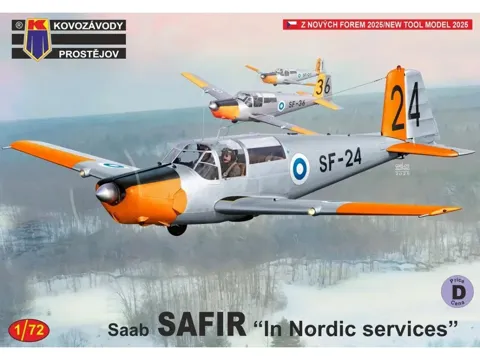 Krabice plastikové stavebnice Kovozávody Prostějov KPM0524 SAAB Safir v měřítku 1/72