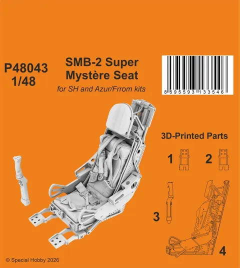 Resinová sedačka CMK P48043 pro SMB-2 Super Mystère v měřítku 1/48