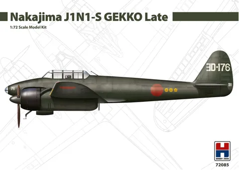 Krabice stavebnice Hobby 2000 H2K72085 Nakajima J1N1-S Gekko v měřítku 1/72