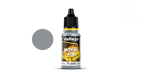 Lahvička akrylové barvy Vallejo Model Air 71050 světle šedá Light Grey 18 ml