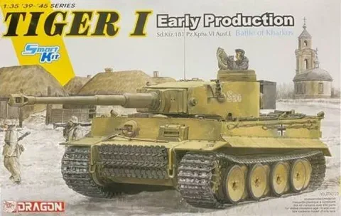 Krabice stavebnice Dragon 6950 Tiger I rané výrobní série, bitva o Charkov, Smart Kit 1/35