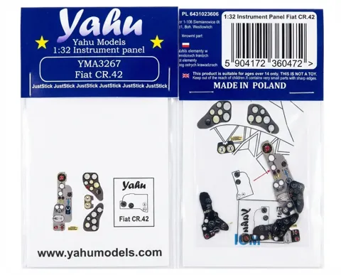 Fotoleptaná přístrojová deska Yahu Models YMA3267 Fiat CR.42 v měřítku 1/32