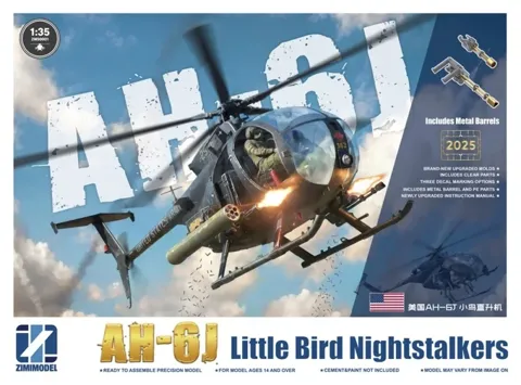 Krabice stavebnice ZIMI Model ZM50001 AH-6J Little Bird Nightstalkers v měřítku 1/35