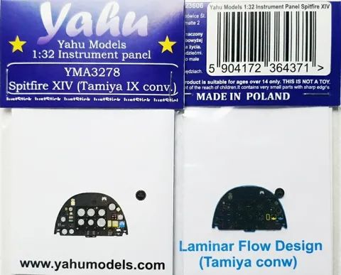 Konverzní sada Yahu Models 1/32 Spitfire Mk.XIV s křídly s laminárním obtékáním pro stavebnici Tamiya