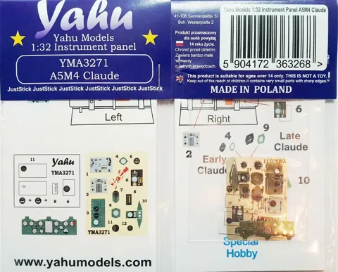 Yahu Models YMA3271 přístrojový panel A5M4 Mitsubishi Green v měřítku 1/32