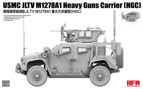 Krabice stavebnice Rye Field Model RFM5149 JLTV M1278A1 Heavy Guns Carrier v měřítku 1/35
