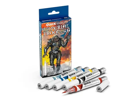 Sada pěti kontrastních fixů AK Interactive Quick Marker AKMQ104 Imperial Troopers