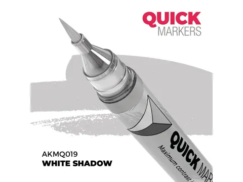 Marker s kontrastní barvou AK Interactive Quick Marker AKMQ019 stínovaná bílá (White Shadow)