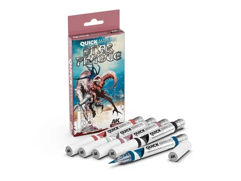 Sada pěti kontrastních markerů AK Interactive Quick Marker Set AKMQ105 Star Plague