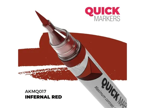 Marker AK Interactive Quick Marker AKMQ017 pekelná červená (Infernal Red) pro miniatury