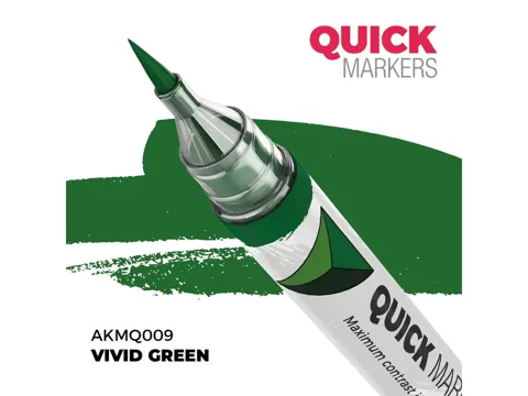 Marker AK Interactive Quick Marker AKMQ009 živá zelená (Vivid Green) pro malování miniatur