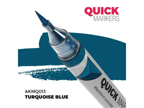 Marker s kontrastní barvou AK Interactive Quick Marker AKMQ013 tyrkysově modrá (Turquoise Blue)
