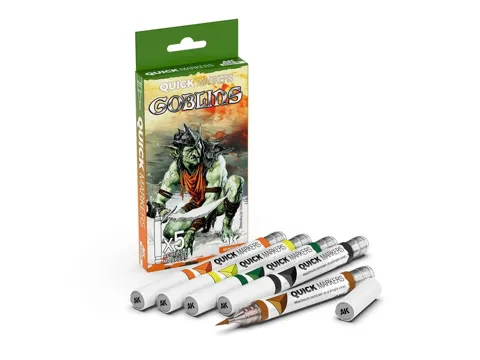 Sada pěti kontrastních fixů AK Interactive Quick Marker Set AKMQ108 Goblins