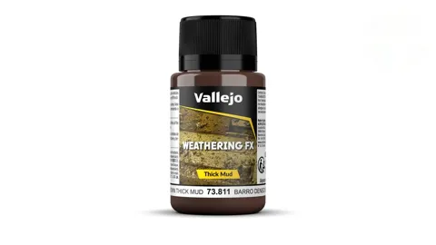 Lahvička Vallejo Weathering FX 73811 husté hnědé bláto Brown Thick Mud 40 ml