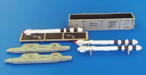 Resinová sada Plus Model AL4033 raketa UZR-60 pro MiG-29 v měřítku 1/48 s fotolepty a obtisky