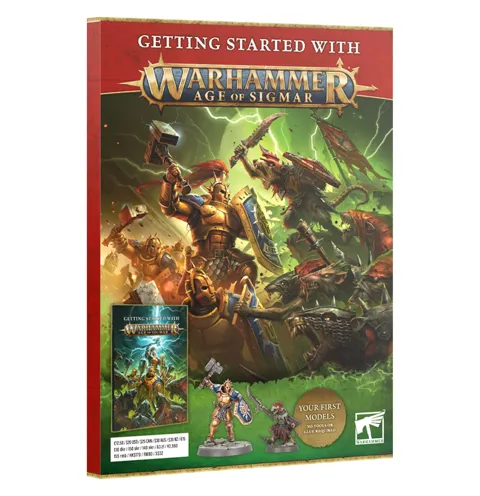 Balení Games Workshop Getting Started With Age of Sigmar s push-fit figurkami, anglická verze