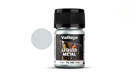 Lahvička metalické barvy Vallejo Liquid Metal 70790 stříbrná 35 ml