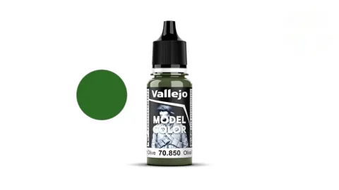 Lahvička akrylové barvy Vallejo Model Color 70850 středně olivová matná 18 ml