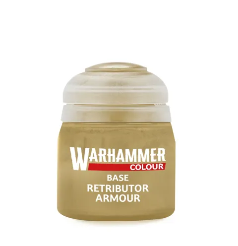 Lahvička metalické akrylové barvy Citadel Base Retributor Armour 12 ml, zlatá