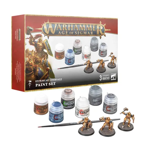 Sada barev Games Workshop Citadel Stormcast Eternals – 6 barev 12 ml, štětec a 3 miniatury