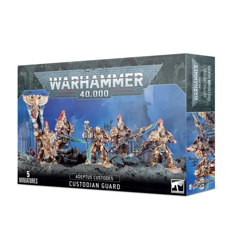 Balení figurek Games Workshop Warhammer 40,000 Adeptus Custodes: Custodian Guard, 5 modelů 1:56