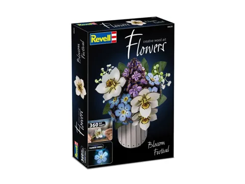 Dřevěná stavebnice Revell Flowers 00630 Blossom Festival – sestavená kytice ve váze