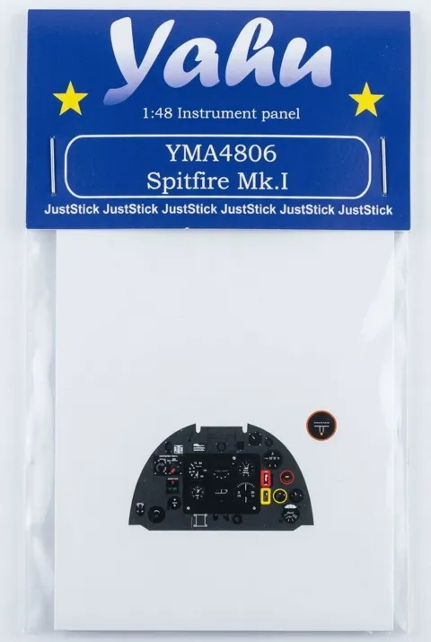 Barevný samolepicí fotolept přístrojové desky Yahu Models YMA4806 Spitfire Mk.I v měřítku 1/48