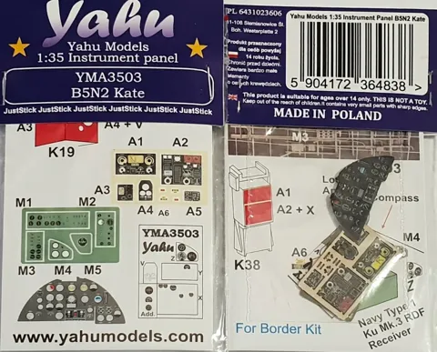 Předmalovaný fotolept Yahu Models YMA3503 – přístrojová deska B5N Kate 1/35