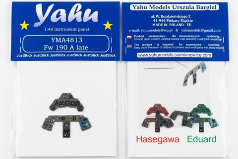 Barevná leptaná přístrojová deska Yahu Models YMA4813 Fw 190A late v měřítku 1/48