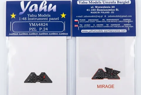 Kolorovaný fotolept Yahu Models YMA4824 – přístrojová deska PZL P.24 A/C v měřítku 1/48