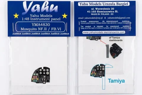 Leptaná přístrojová deska Yahu Models YMA4830 1/48 pro Mosquito NF.II / FB VI