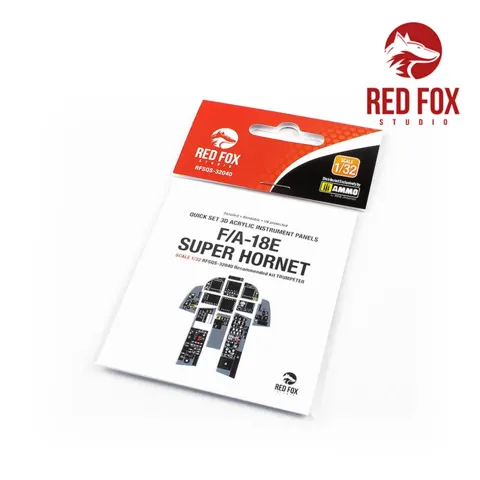 Sada 3D přístrojových panelů Red Fox Studio Quick Set RFSQS-32040 pro F/A-18E Super Hornet 1/32