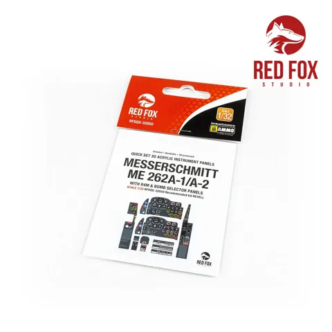 Red Fox Studio RFSQS-32050 Quick Set 3D panely kokpitu Me 262A-1/A-2 v měřítku 1/32
