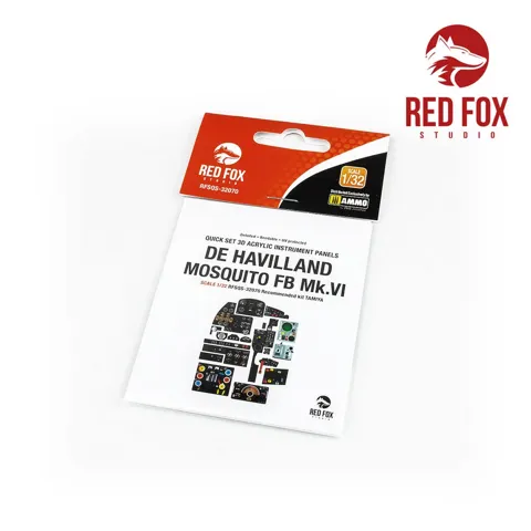 Set 3D přístrojových panelů Red Fox Studio Quick Set RFSQS-32070 pro Mosquito FB Mk.VI 1/32