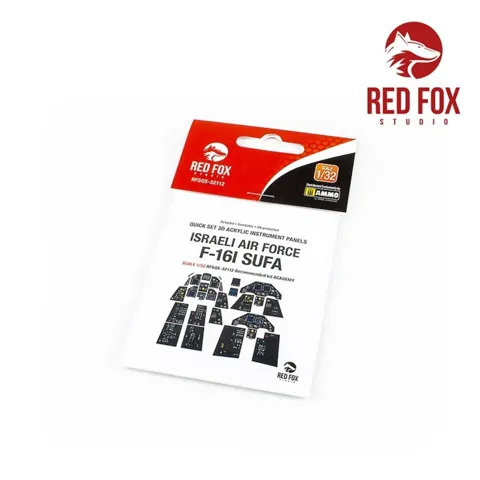Red Fox Studio Quick Set 3D přístrojové panely 1/32 pro F-16I Sufa, kód RFSQS-32112