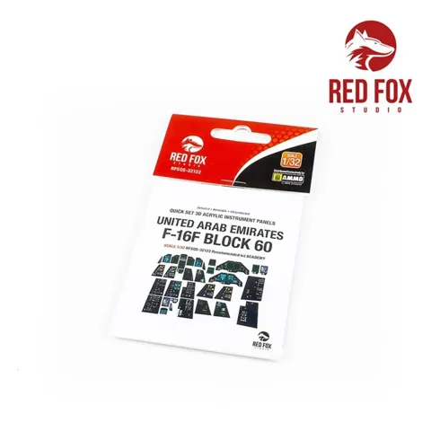 Red Fox Studio Quick Set 3D RFSQS-32122 3D přístrojové panely pro F-16F Block 60 v měřítku 1/32