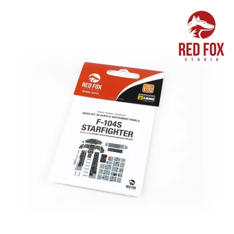 3D přístrojové panely Red Fox Studio Quick Set RFSQS-32124 pro F-104S Starfighter v měřítku 1/32
