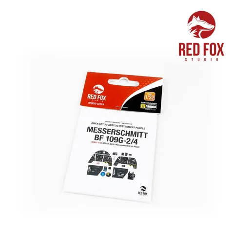 Red Fox Studio Quick Set 3D RFSQS-32129 přístrojové panely pro Bf 109G-2/G-4 v měřítku 1/32