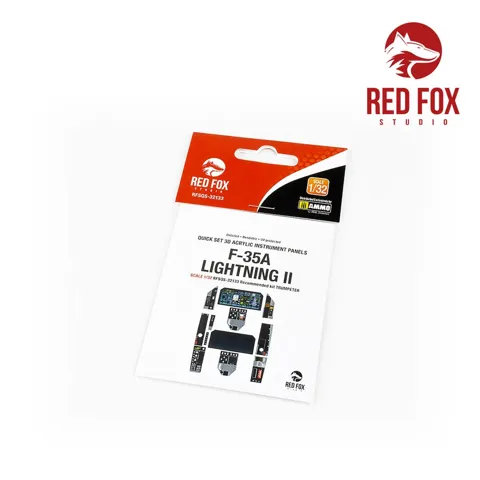 Sada 3D přístrojových panelů Red Fox Studio Quick Set RFSQS-32133 pro F-35A Lightning II 1/32