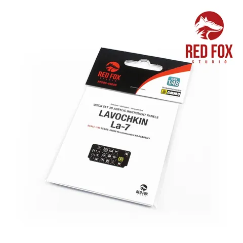 Red Fox Studio Quick Set 3D RFSQS-48008 přístrojové panely pro Lavočkin La-7 v měřítku 1/48