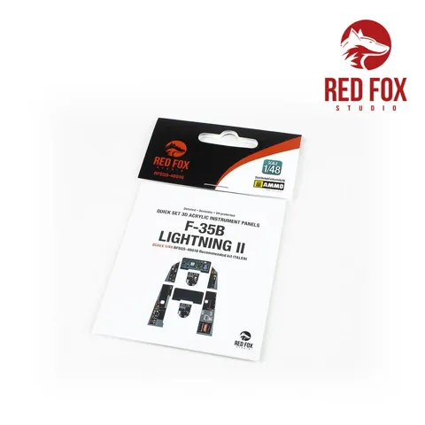 Set 3D přístrojových panelů Red Fox Studio Quick Set RFSQS-48018 pro F-35B Lightning II 1/48