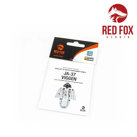 Sada 3D panelů přístrojové desky Red Fox Studio Quick Set RFSQS-48025 pro Saab JA-37 Viggen 1/48
