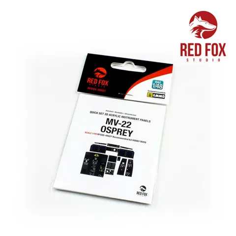 Sada 3D přístrojových panelů Red Fox Studio RFSQS-48027 pro MV-22 Osprey v měřítku 1/48