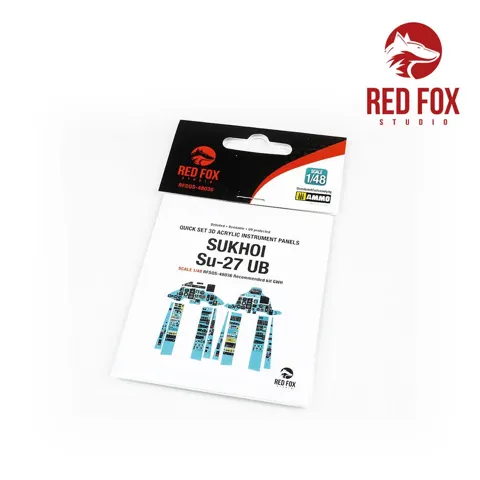 Red Fox Studio Quick Set RFSQS-48036 3D přístrojové panely pro Su-27UB Flanker-C v měřítku 1/48