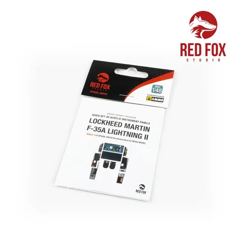 Set 3D přístrojových panelů Red Fox Studio RFSQS-48058 pro F-35A Lightning II v měřítku 1/48